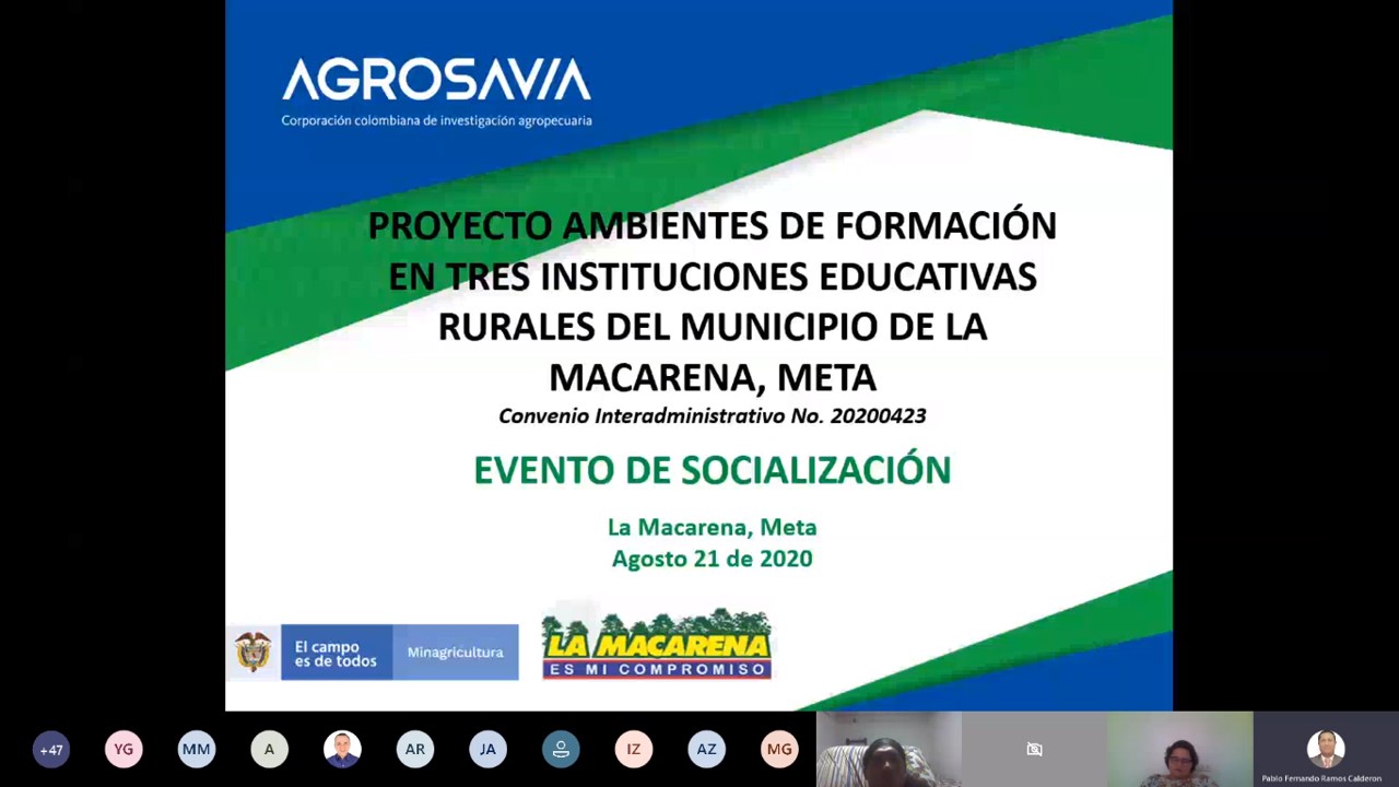 AGROSAVIA, Minagricultura y Alcaldía de la Macarena lideran proyecto que contribuye en la protección y disminución de la deforestación en la Amazonía colombiana