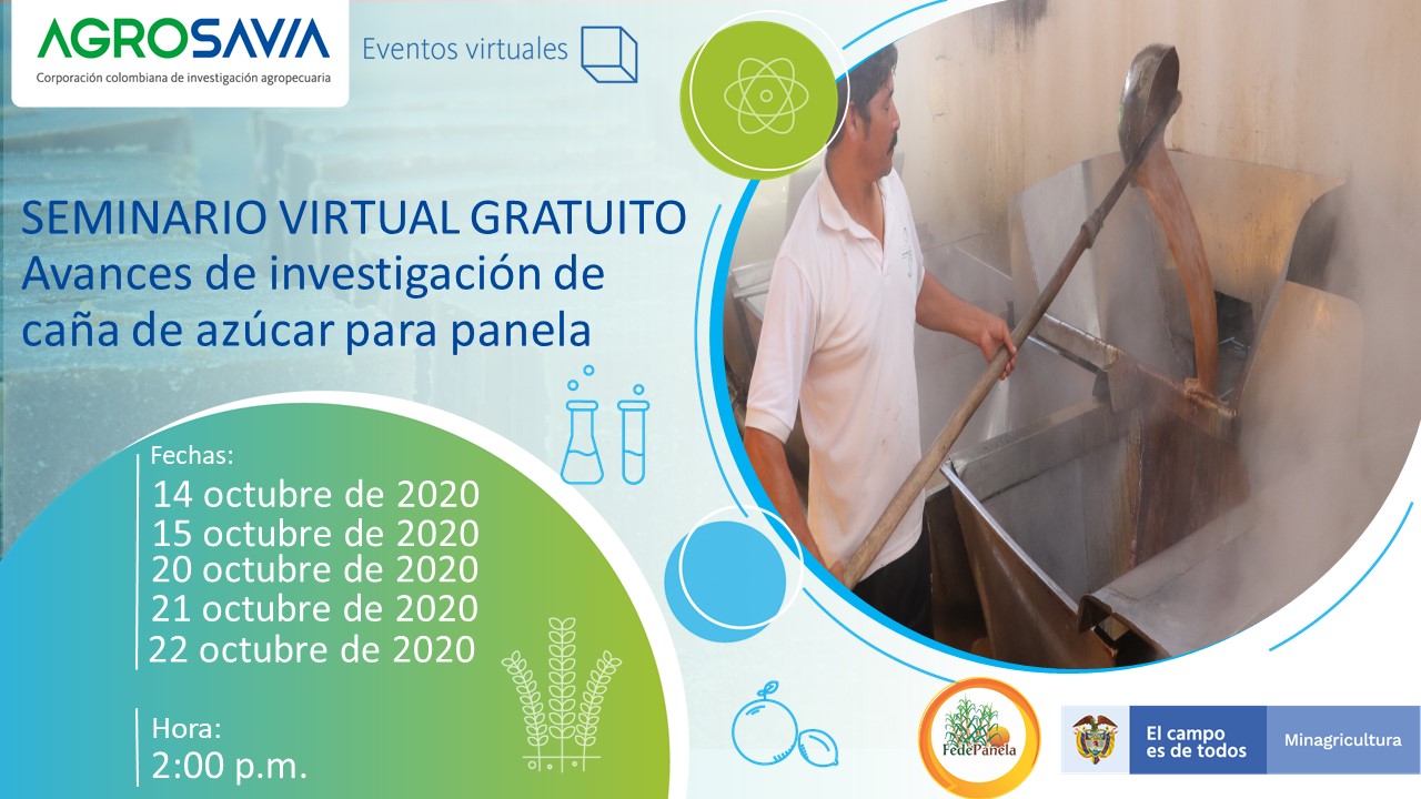 AGROSAVIA invita al Seminario virtual de caña de azúcar para panela