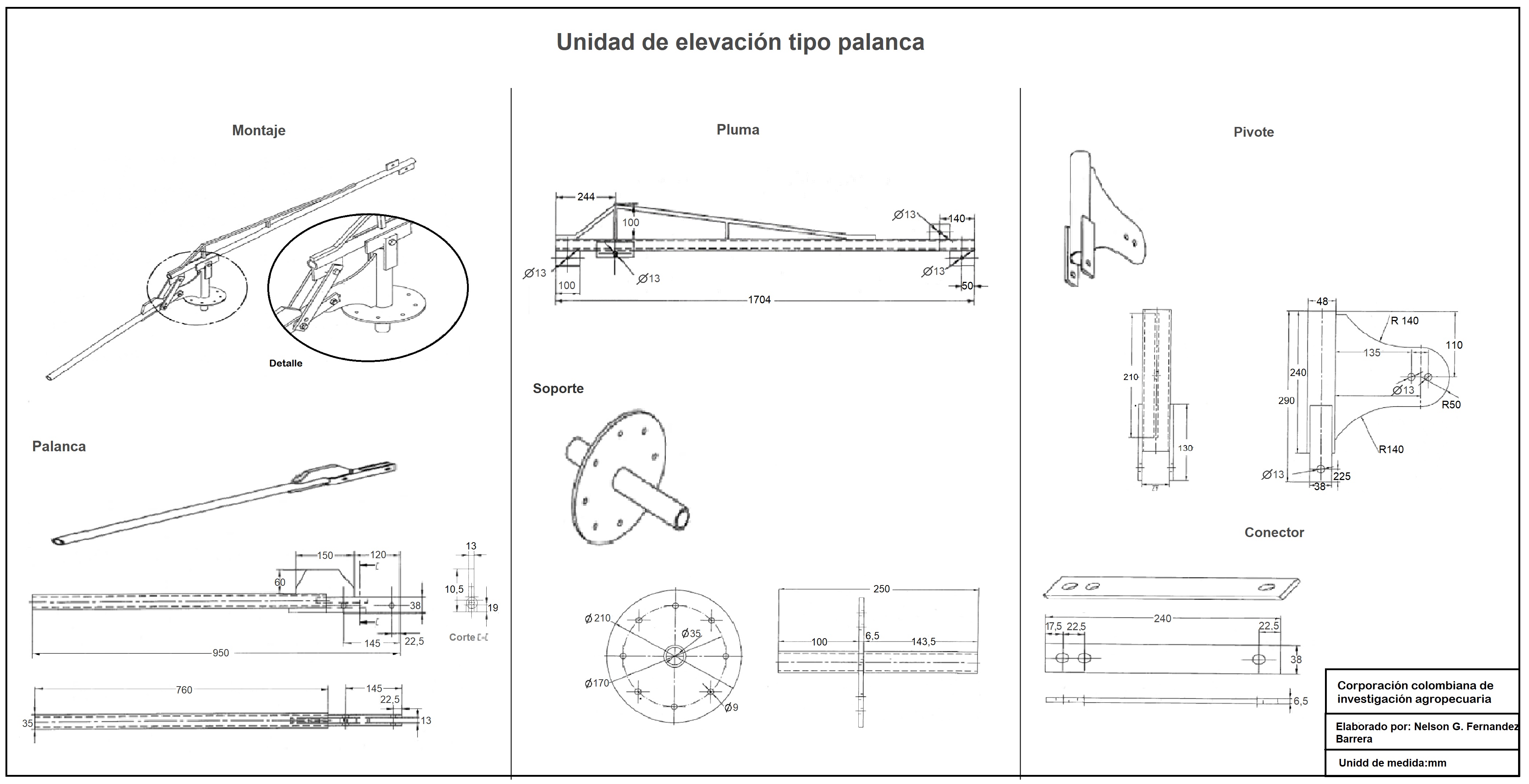 Planos Elevador Palanca